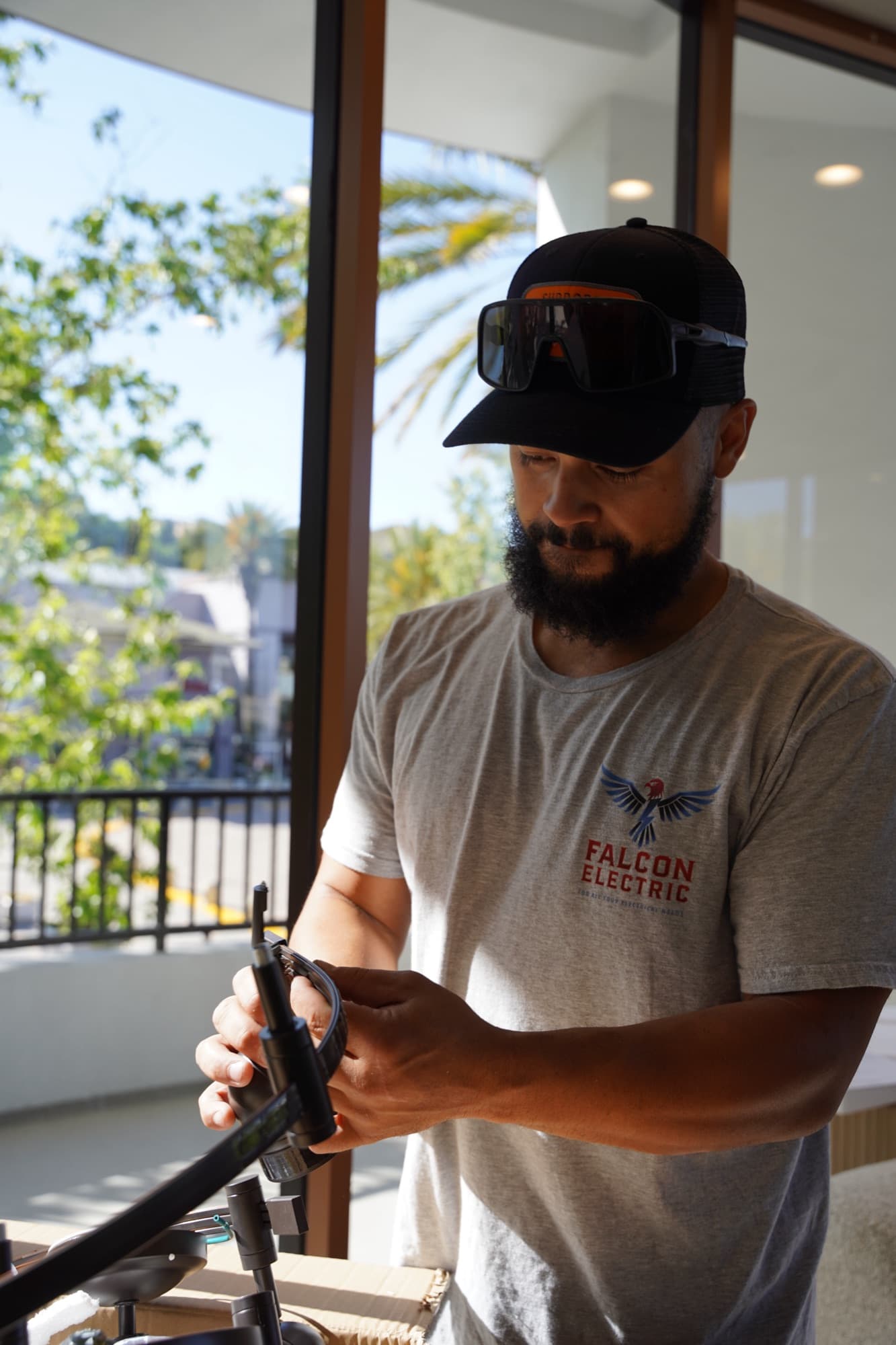 Detailed install work — Ean Orchard tightening a connection